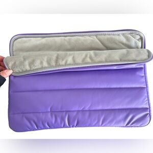 Puffer Purple and Grey fleece Lined Laptop Sleeve Case for 15 inch Computer